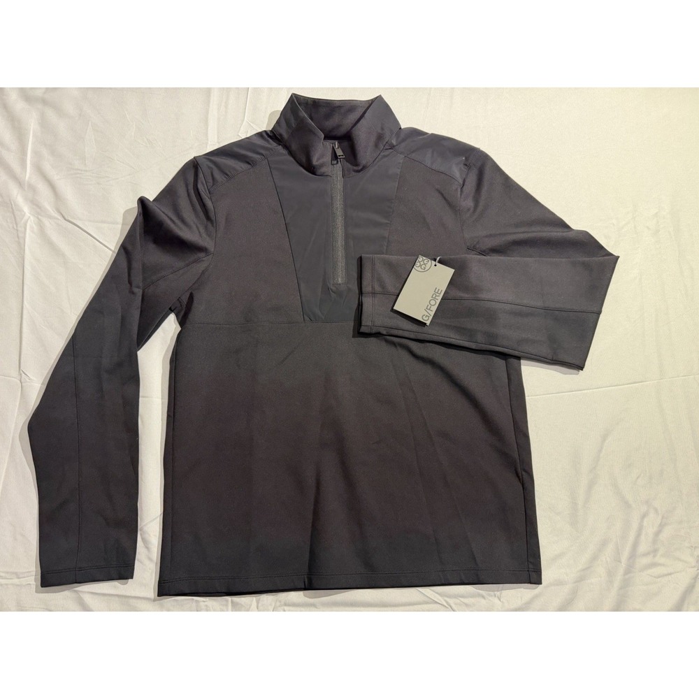 G/Fore Brushed Quarter Zip Golf Jacket‎ Mens Size Small Onyx Black NEW